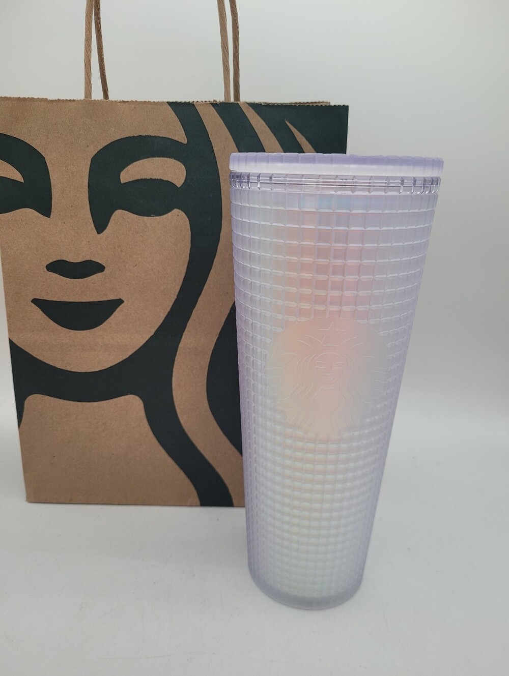 Starbucks Iridescent Unicorn Grid Frosted Tumbler Cup  Venti 24oz